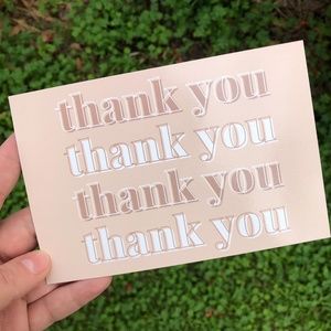 100 Glossy Neutral Tones Thank You Card